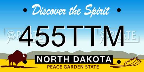 455TTM North Dakota License Plate