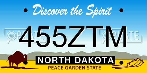 455ZTM North Dakota License Plate