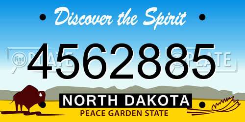 4562885 North Dakota License Plate