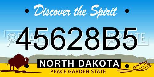 45628B5 North Dakota License Plate
