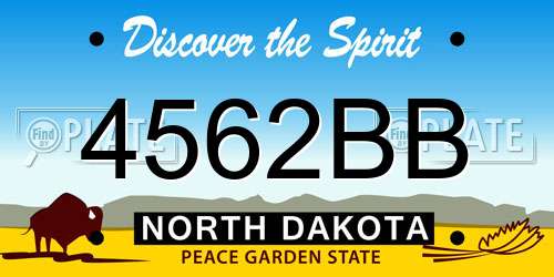 4562BB North Dakota License Plate