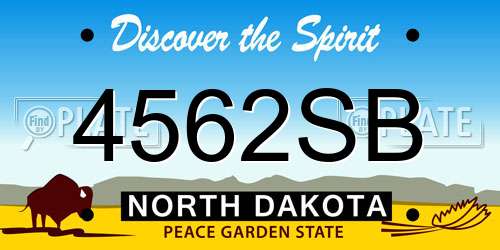 4562SB North Dakota License Plate