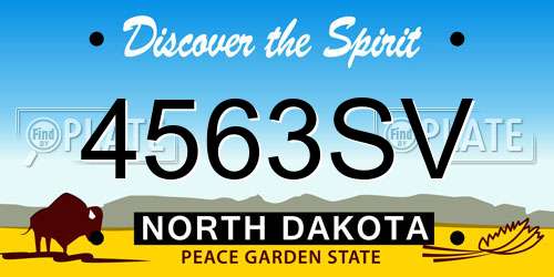 4563SV North Dakota License Plate