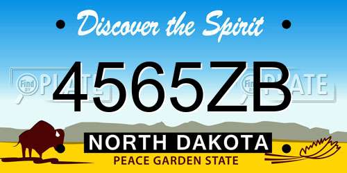 4565ZB North Dakota License Plate