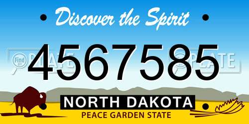 4567585 North Dakota License Plate