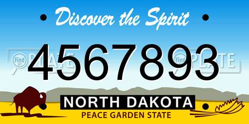 4567893 North Dakota License Plate