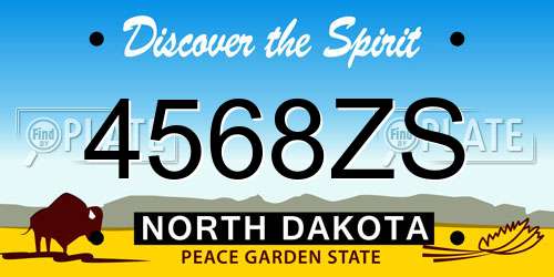 4568ZS North Dakota License Plate