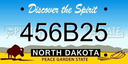 456B25 North Dakota License Plate