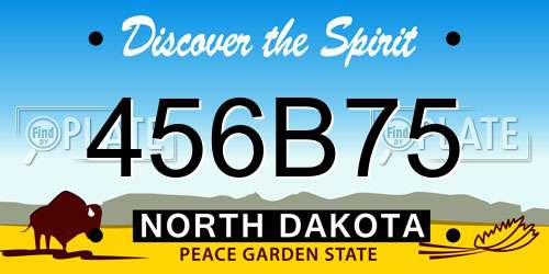 456B75 North Dakota License Plate