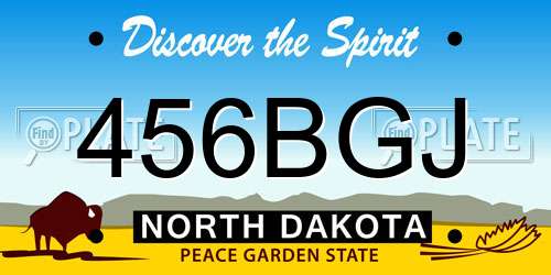 456BGJ North Dakota License Plate