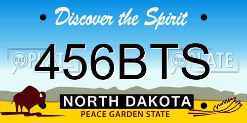 456BTS North Dakota License Plate