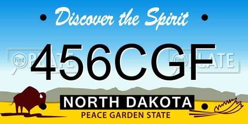 456CGF North Dakota License Plate