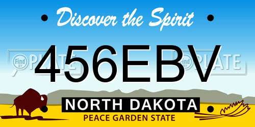 456EBV North Dakota License Plate