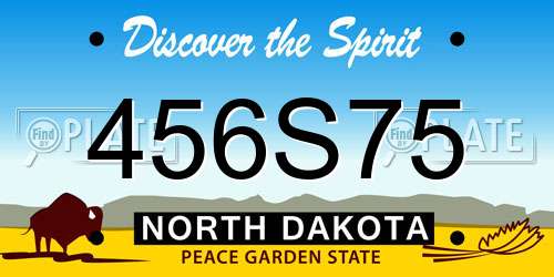 456S75 North Dakota License Plate
