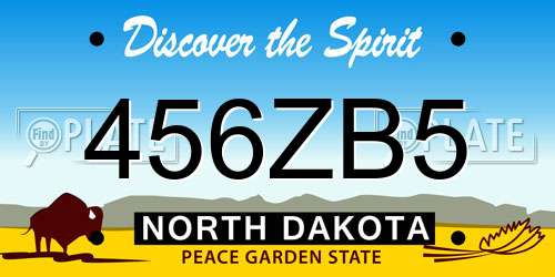 456ZB5 North Dakota License Plate