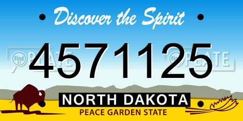 4571125 North Dakota License Plate