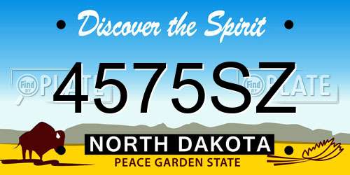 4575SZ North Dakota License Plate