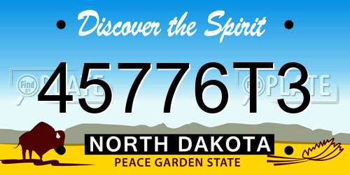 45776T3 North Dakota License Plate