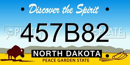 457B82 North Dakota License Plate