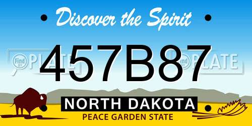 457B87 North Dakota License Plate