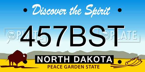 457BST North Dakota License Plate