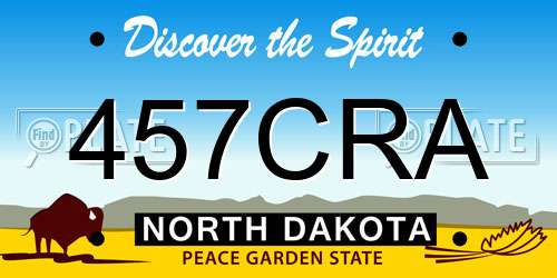 457CRA North Dakota License Plate