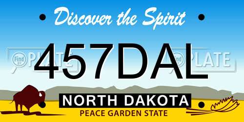 457DAL North Dakota License Plate