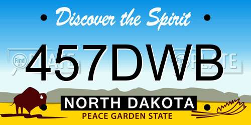 457DWB North Dakota License Plate