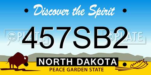 457SB2 North Dakota License Plate