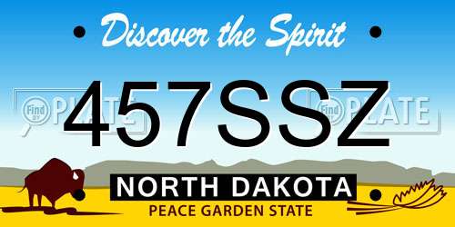 457SSZ North Dakota License Plate