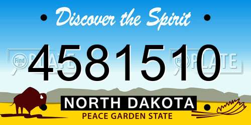 4581510 North Dakota License Plate