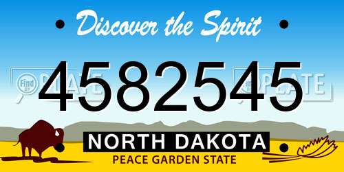 4582545 North Dakota License Plate