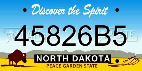 45826B5 North Dakota License Plate
