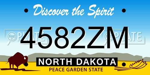 4582ZM North Dakota License Plate