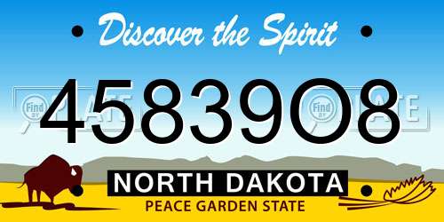 45839O8 North Dakota License Plate