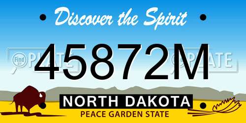 45872M North Dakota License Plate