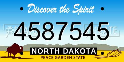 4587545 North Dakota License Plate
