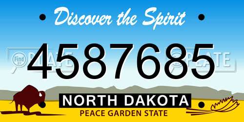 4587685 North Dakota License Plate