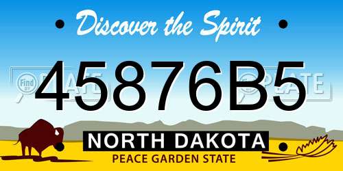 45876B5 North Dakota License Plate