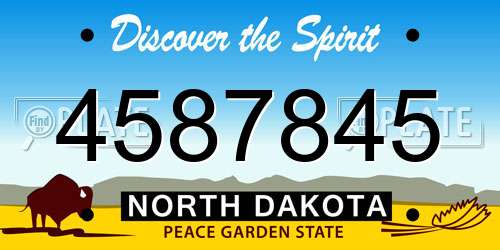 4587845 North Dakota License Plate