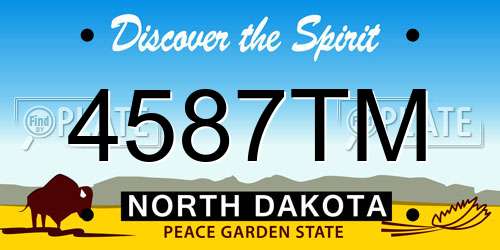 4587TM North Dakota License Plate