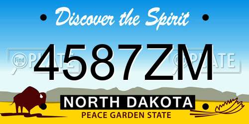 4587ZM North Dakota License Plate