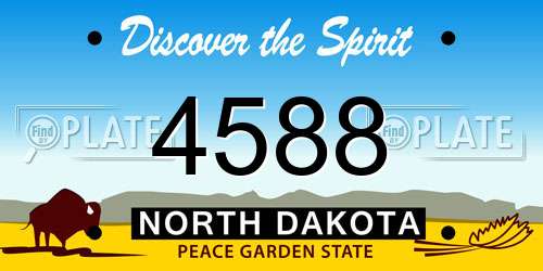 4588 North Dakota License Plate