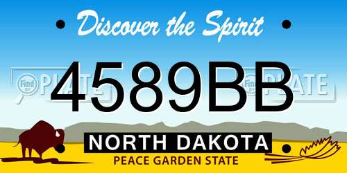 4589BB North Dakota License Plate