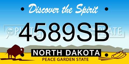 4589SB North Dakota License Plate