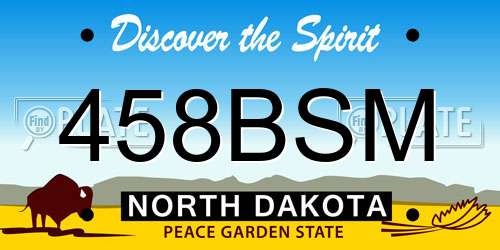 458BSM North Dakota License Plate