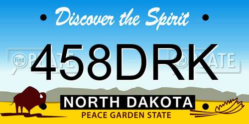 458DRK North Dakota License Plate