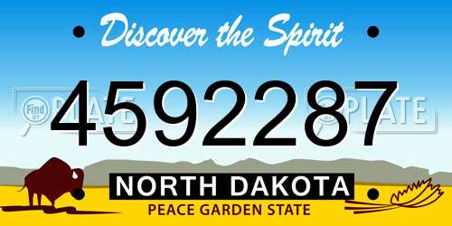 4592287 North Dakota License Plate