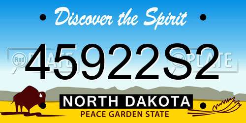 45922S2 North Dakota License Plate