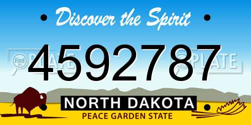 4592787 North Dakota License Plate